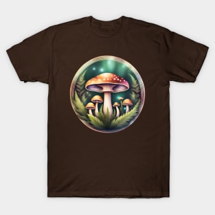 Magical Mushrooms in a Fern Forest T-Shirt